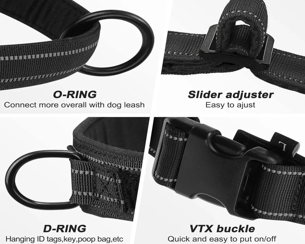 Tactical dog harness with top grab handle