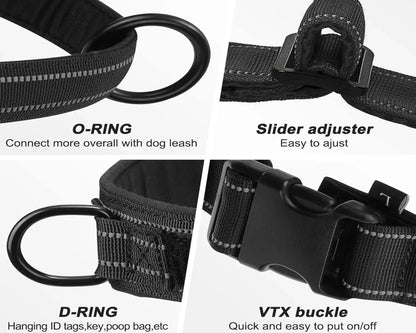 Tactical dog harness with top grab handle