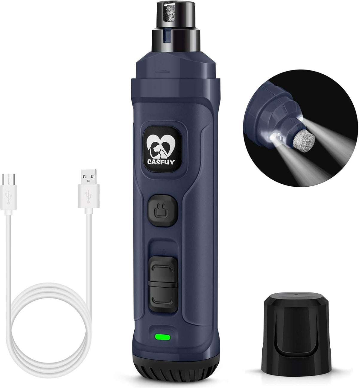 Electric nail clipper for dogs and cats with LED light