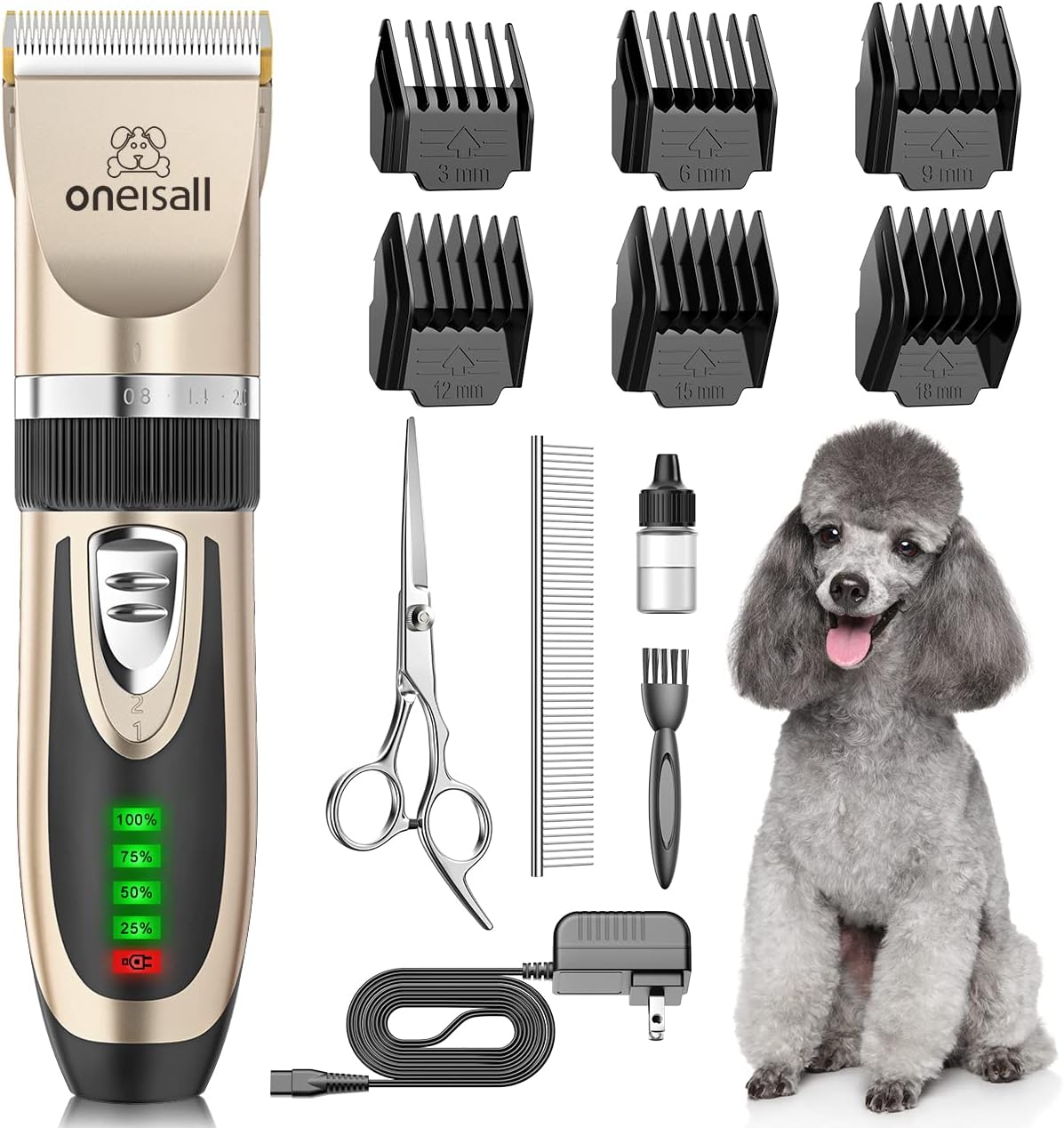 Quiet electric clipper for dogs and cats
