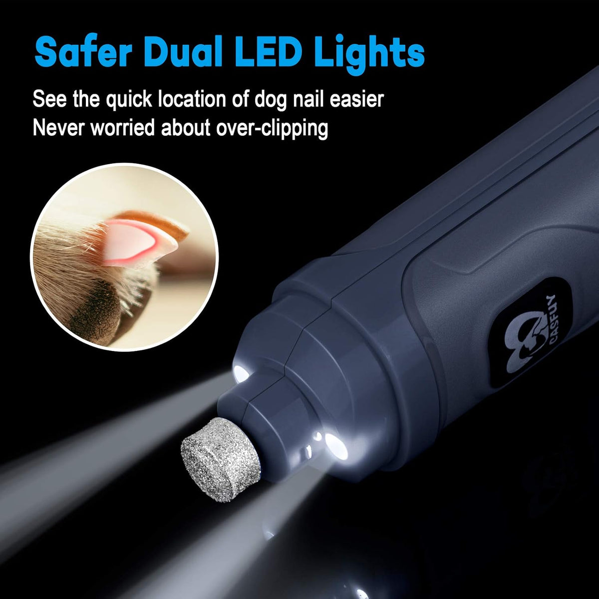 Quiet pet nail clipper, 2 speeds