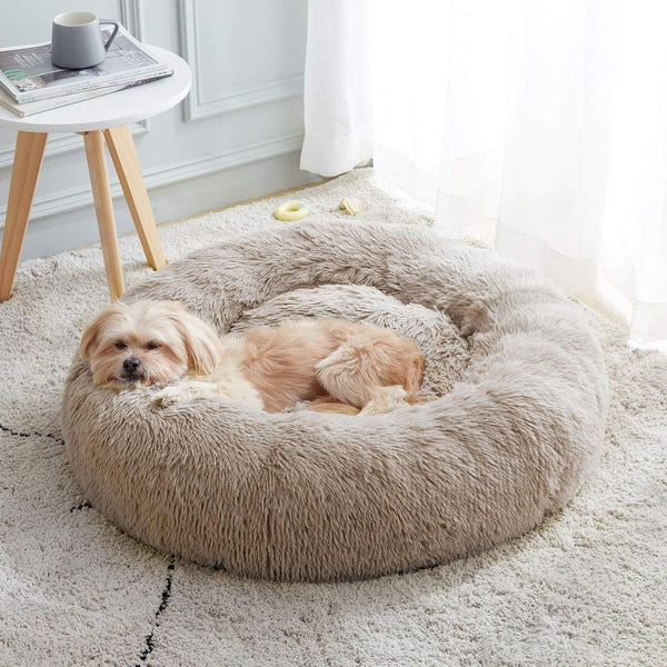Calming Donut Bed for Dogs and Cats - Anti-Anxiety