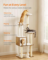 MundoPeludo! XXL Cat Tree with 5 sisal scratching posts, cave, and perches for multiple cats.