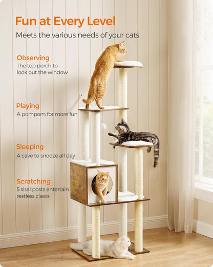 Cat scratching post with padded platform