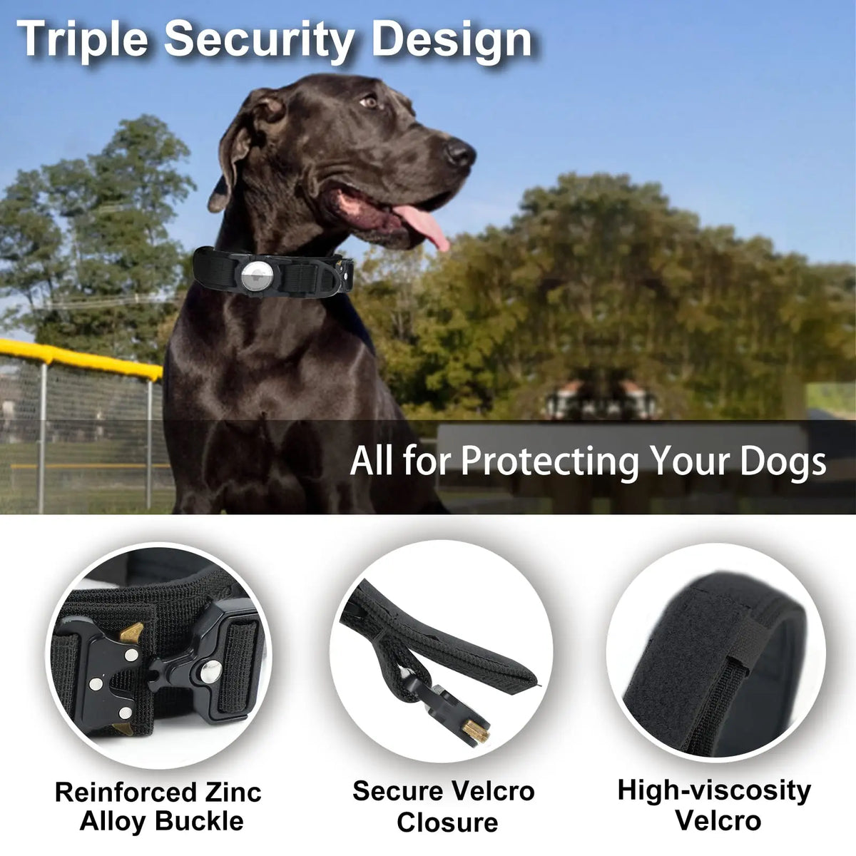 Tactical dog collar – Control handle detail