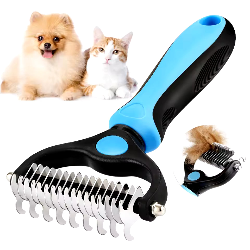 Stainless steel deshedding brush for dogs and cats