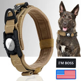 Tactical dog collar with AirTag holder – Main view