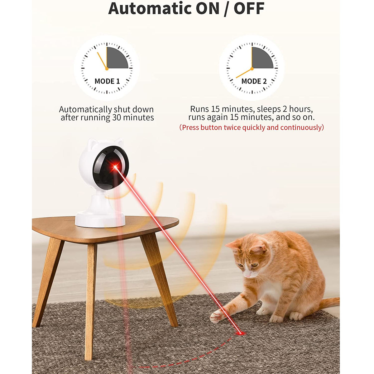 Cat laser toy, compact design