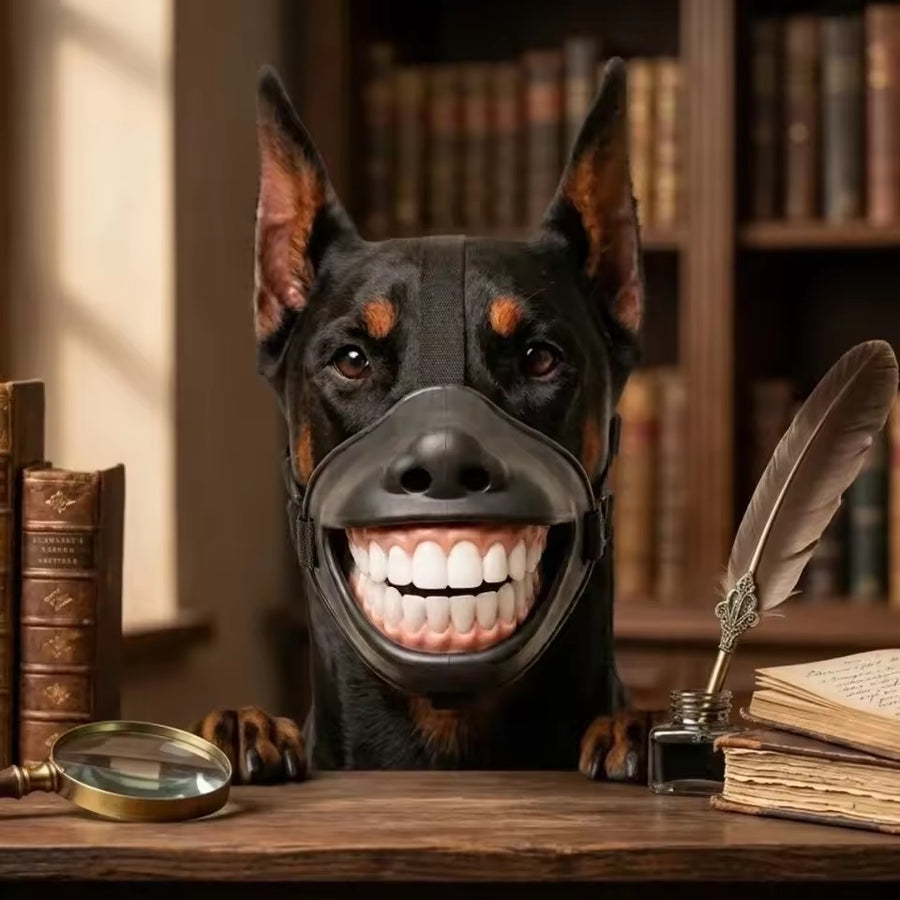 Smiling Dog Muzzle | Anti-Bite Mask That Makes Your Dog Look Thrilled About It